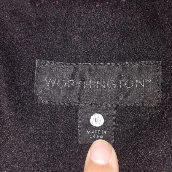 Worthington Black Wool Coat sz L - Picture 3 of 7
